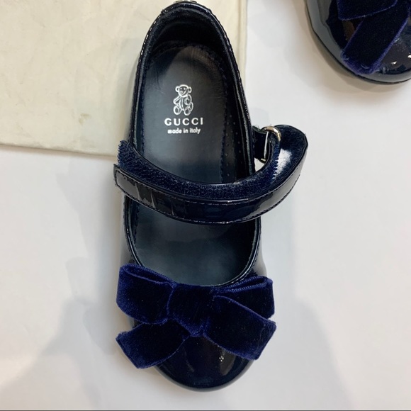 Gucci little girl navy blue shoes - Picture 3 of 8